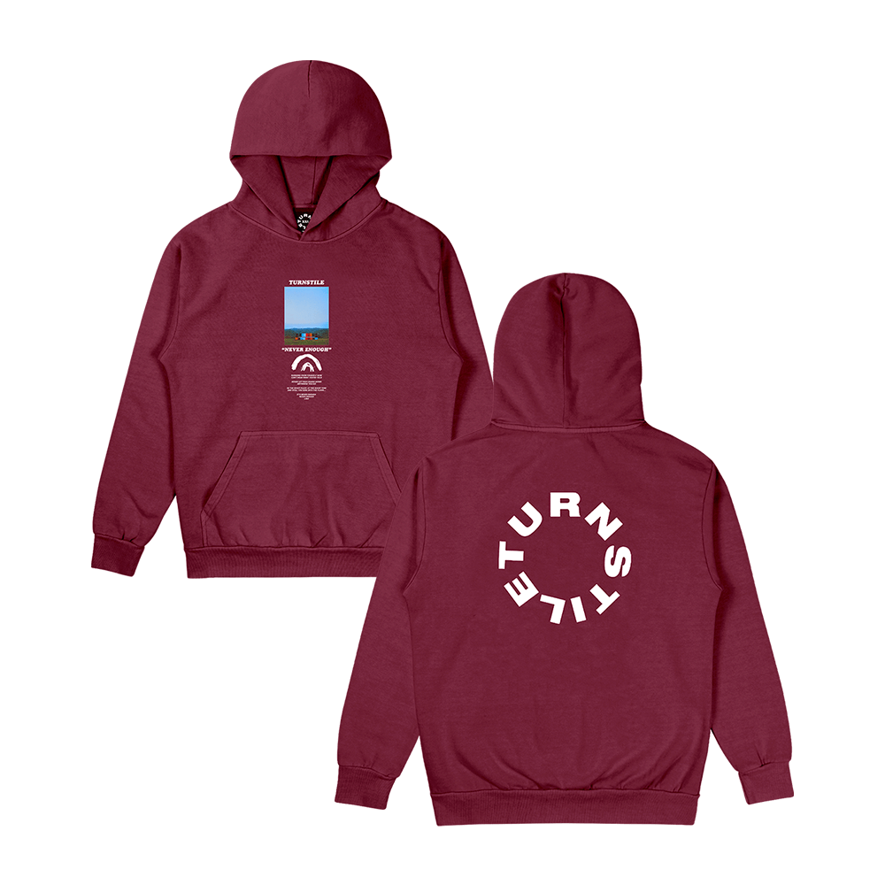 TURNSTILE "NEVER ENOUGH COLOR WALL" MAROON HOODIE